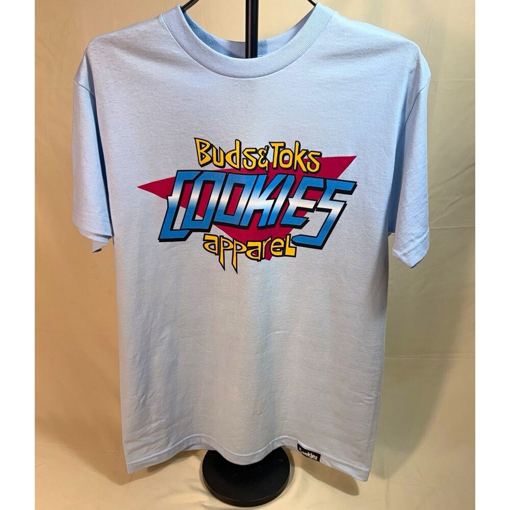 NWOT Cookies Mens M Blue Cotton Graphic Logo Crew Neck Short Sleeve T-Shirt